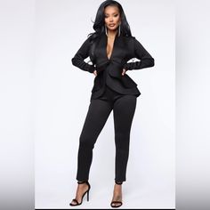 Reposhing This Item I Purchased From @Boujeeandposh. Loved It, But Ready To Rotate For Something New. Questions? Leave A Comment Below! Luxury Black Single-breasted Pantsuit, Matching Sets, Blazer Suit, Fashion Nova, Suit Jacket, Jackets For Women, Jackets & Coats, Fashion Outfits, Pants