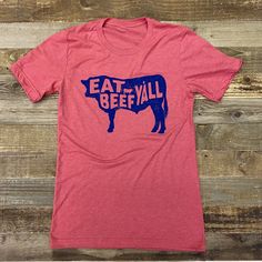 Eat Beef Tee - Red – This Farm Wife Eat Beef, What's For Dinner, T Shirt Image, Hand In Hand