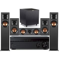 the sony home theater system with speakers and subwoofer is shown in this image