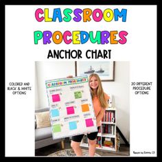 The perfect anchor chart to help teach classroom procedures and to get your management under control! This product comes with thumbs up and thumbs down so the class rate how they are doing! There are black and white options for each part of the anchor chart. 20 different procedure options are available to customize it for your own class! Anchor Charts First Grade, Classroom Procedures, Thumbs Down, Anchor Chart, The Anchor, The Class, Anchor Charts, Classroom Management, First Grade