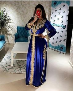 Velvet Evening Gown, Embroidered Caftan, Moroccan Caftan