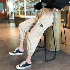 China Robes – Enjoy shopping! Harajuku Pants, Cargo Pants For Women, Hip Hop Pants, Cotton Cargo Pants, Womens Camo, Loose Trousers, Sports Trousers, Loose Pants, Cargo Pants Women