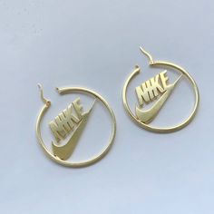 Nike Hoop Earrings, Nike Swoosh Earrings, Nike Earrings, Bee Vintage, Sea Water, Nike Logo, Just Do It, Allergies, Gold Earrings