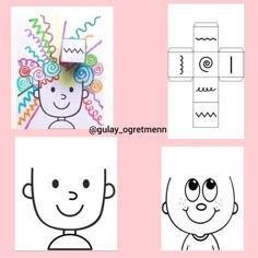 four different types of paper crafts for children