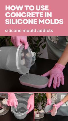 how to use concrete in silcone molds - step by step instructions and pictures