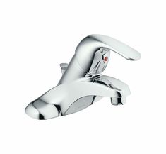 a chrome faucet with thermostaer attached to it