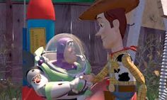 the toy story characters are talking to each other