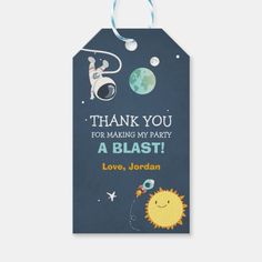 thank you for making my party a blast love, dean gift tags set of 8