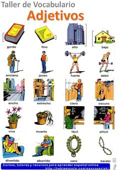 spanish poster showing different types of people doing different things in the same language, including words and