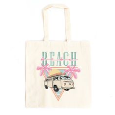 Looking for a cute tote bag to carry all your essentials this summer? This cute Beach Van Triangle bag will be perfect to add to your collection. Perfect for a day at the beach or every day life! Trendy Canvas Bag For Beach Season, Trendy Canvas Vacation Bag, Trendy Canvas Shoulder Bag For Beach Season, Retro Vacation Tote Bag, Retro Tote Bag For Vacation, Beige Cotton Bags For Beach Season, Beige Cotton Bag For Beach Season, Trendy Beach Canvas Tote Bag, Trendy Canvas Beach Bag For Summer