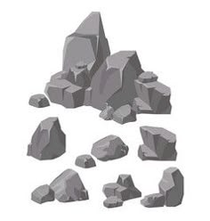 an image of rocks and stones that are grey in color on a white background,