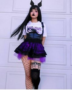 Bubblegum Punk Fashion, Kuromi Rave Outfit, Halloween Costume Teenage Girl, Clueless Halloween Costume, Halloween Costume Toddler Girl, Alt Fits, Witchy Style, Halloween Costumes For Teens Girls, Goth Rave