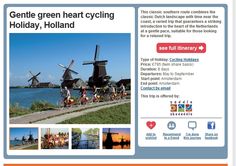 the front page of a magazine with an image of people on bicycles and windmills