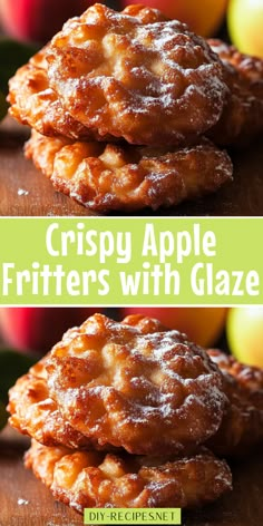 crispy apple fritters with glaze