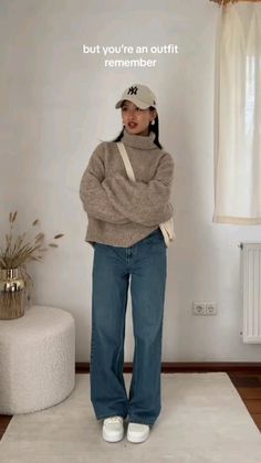 Turtleneck Sweater Outfit, Turtleneck Outfit, Japan Outfit, Winter Fashion Outfits Casual, Everyday Fashion Outfits, Neue Outfits, Mode Casual