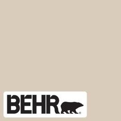 the logo for behr is shown in black and white on a brown background with an image of a bear