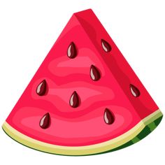 a slice of watermelon with seeds on it