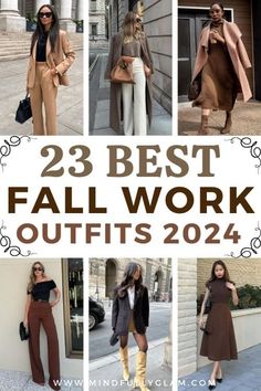 23 Chic Fall Work Outfits & Business Casual Outfits for Autumn Cute Fall Outfits Business Casual, 2024 Fall Fashion Business Casual, Work Outfits For 20 Somethings, Fashion Work Outfits Women, Business Casual Outfits 2024 Fall, Cute Business Casual Outfits Jeans, Professional Flannel Outfits, Work Lunch Outfit Fall, Warm Fall Work Outfits For Women