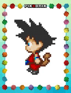 the pixel art is designed to look like an image of a boy with black hair