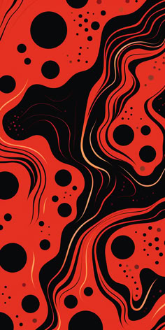 an abstract red and black background with circles