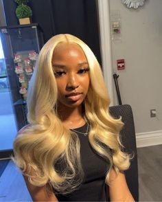 Our 613 lace closure wig is featured in our blonde (#613) collection. This wig comes with a 5x5 lace closure and can be upgraded to HD lace for only $15 more!! Our HD lace is thin and undetectable in addition to our premium blonde hair. The wig is very full (180% density) Our straight hair is bone straight, but can also be curled or crimped! Blonde Weave, Frontal Wig Hairstyles, Blonde Lace Front Wigs, Frontal Hairstyles, Pretty Hair Color, Hot Hair Styles, Dope Hairstyles, Hair Laid, Front Lace Wigs Human Hair