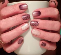 Color Street Salted Plum, Color Street Pink Peppercorn, Color Street Nails Slate Of Mind, Plum As You Are Color Street, Color Street Purple Mixed Mani, Bedazzled Nails, Nail Designs Glitter, Beautiful Nail Designs