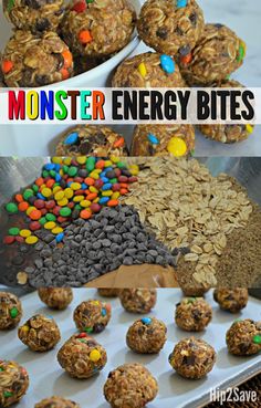 monster energy bites recipe with text overlay