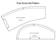 an image of a free scrub hat pattern with instructions to sew the top and bottom