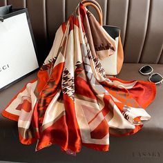 Lasaky - Long Silk Scarf with Delicate Floral Jacquard Design - Imitation Silk Shawl Wrap for Women Luxury Silk Scarves, Travel Scarf, Long Silk Scarf, Jacquard Design, Scarf Material, Stil Elegant, Silk Shawl, Floral Jacquard, Luxury Silk