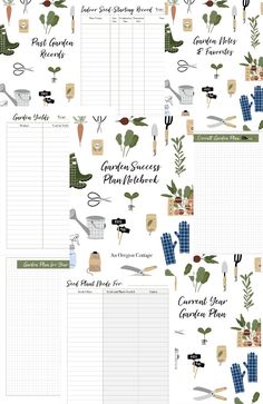 garden planner printables with gardening related items