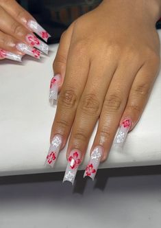 Nails Acrylic 2024, Dominican Nails, Valentines Nail, Acrylic Nail Set, Long Acrylic Nail Designs, Drip Nails, Colored Acrylic Nails, French Acrylic Nails, Short Square Acrylic Nails