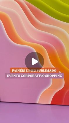 an advertisement for a company with colorful waves on the wall and text that reads, panes peso sublimado evento corporativ shopping