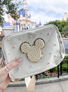 Mouse Ivory Crossbody Bag, Bridal Pearl Mouse Bag, Theme Park Fanny Pack - Etsy Disneyworld 2024, Disney Fanny Pack, Disney Trip Outfits, Disney Eras, Disney Fits, Disney Bachelorette, Disney Adult, Disney Photo Ideas, Disney 2024