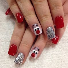 Rudolph Nails, Cutest Nails, Rudolph Reindeer