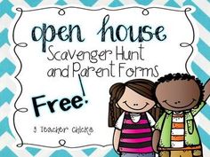 an open house scavenger hunt and parent forms