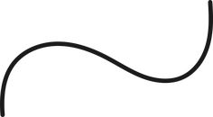 a black and white drawing of a curved line on a white background, with one end pointing upward