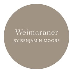 the logo for weimar by benamin moore, which is in grey and white