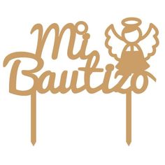 a cake topper with the words mr and mrs bauitzo on it's side