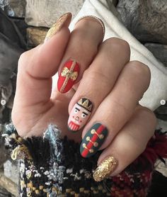 Nutcracker Nail Art, Nutcracker Nails, Christmas Nail Ideas, Nail Polish Art, Seasonal Nails, Blue Nail Designs, Christmas Nails Acrylic, Blue Nail, Winter Nail Designs