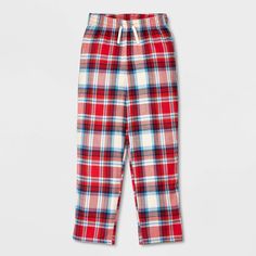 These Plaid Pajama Pants from Cat & Jack™ make a cozy addition to their sleepwear. Made from 100% recycled polyester fabric and featuring a woven construction, these regular-fit pajama pants offer all-night cozy comfort. A full elastic waistband helps them find a secure fit, while the plaid print lends classic style to their sleepwear. Cat & Jack™: Designed for all children so you can trust it's made for yours. Cat Pajama Pants, Christmas Pajama Bottoms, Boys Christmas Pajamas, Plaid Pajama, Plaid Pajama Pants, Boys Plaid, Plaid Pajamas, Recycled Polyester Fabric, Kids Clothes Boys