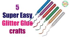 5 super easy glitter glue crafts for kids to do with the crayons and glue