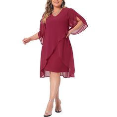 Agnes Orinda is a plus-size brand inspired by the needs of its customers. It can suit you on various occasions, and show your perfect curves through appropriate tailoring, and the comfortable fabric allows you to enjoy a pleasant experience. A chiffon overlay for an elegant touch, soft, and comfy! Perfect for cocktail parties, wedding guests, homecoming, graduation, Christmas, vacation, club, evenings, or any other occasion. This chiffon dress looks chic-stylish and loved by everyone. The dress Short Bodycon Dresses, Cocktail Dresses For Women, Chiffon Cocktail Dress, Short Bodycon Dress, Perfect Curves, Red Bodycon Dress, Vacation Club, Plus Size Brands, Chiffon Overlay