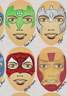 Super heros 2 Avengers Face Paint, Luca Birthday, Face Painting Tips, Fair Face, Comic Face, Face Paints