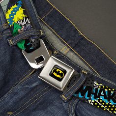 Batman & Villains Seatbelt Belt Buckle-Down's iconic Seatbelt Belt is a cool, smart, and exciting blend of fashion and function. Always a conversation starter, our Seatbelt Belt adjusts to perfectly fit your waist while showcasing your unique sense of style. Our Seatbelt Belts are made with authentic automotive style seatbelt buckles making them easy to open and close at the push of a button. Our adult-size Seatbelt Belts are 1.5 inches wide and our kid-sized Seatbelt belts are 1.0 inch wide. Th Batman Poses, Batman Villains, Seatbelt Belt, Buckles Fashion, Fashion Belts, Swaggy Outfits, Leather Collar, Dream Clothes, Seat Belt