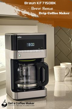 a coffee maker sitting on top of a counter