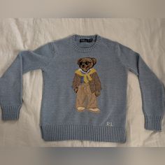 Great Condition. Polo Ralph Lauren Blue Bear Sweater Polo Bear Sweater, Sweaters Ralph Lauren, Ralph Lauren Polo Bear, Bear Sweater, Blue Bear, Polo Ralph Lauren Sweater, Polo Bear, Ralph Lauren Sweaters, Ralph Lauren Blue