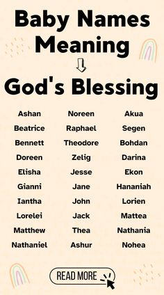 baby names and meaning for god's blessing