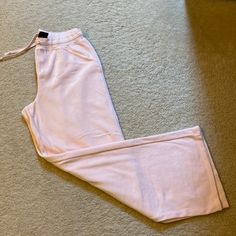 Women’s Light Pink Color Sweatpants Washed But Never Worn Pink Wide Leg Lounging Pants, Pink Wide Leg Sweatpants For Lounging, Pink Lounging Bottoms With Pockets, Pink Full-length Bottoms For Lounging, Full Length Pink Bottoms For Lounging, Full Length Pink Lounging Bottoms, Light Pink Sweatpants, Jumpsuits Women, Pink Sweatpants