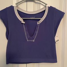 Never Worn Color Blue, Crop Top, Womens Tops, Blue