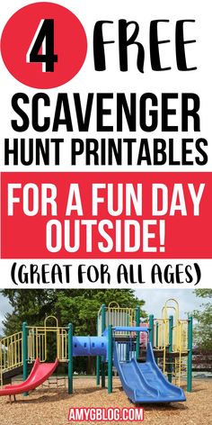 the four free scavenger hunt printables for a fun day outside great for all ages